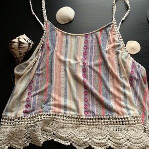 Colorful Soft Tank Top With Cool Thread Designs